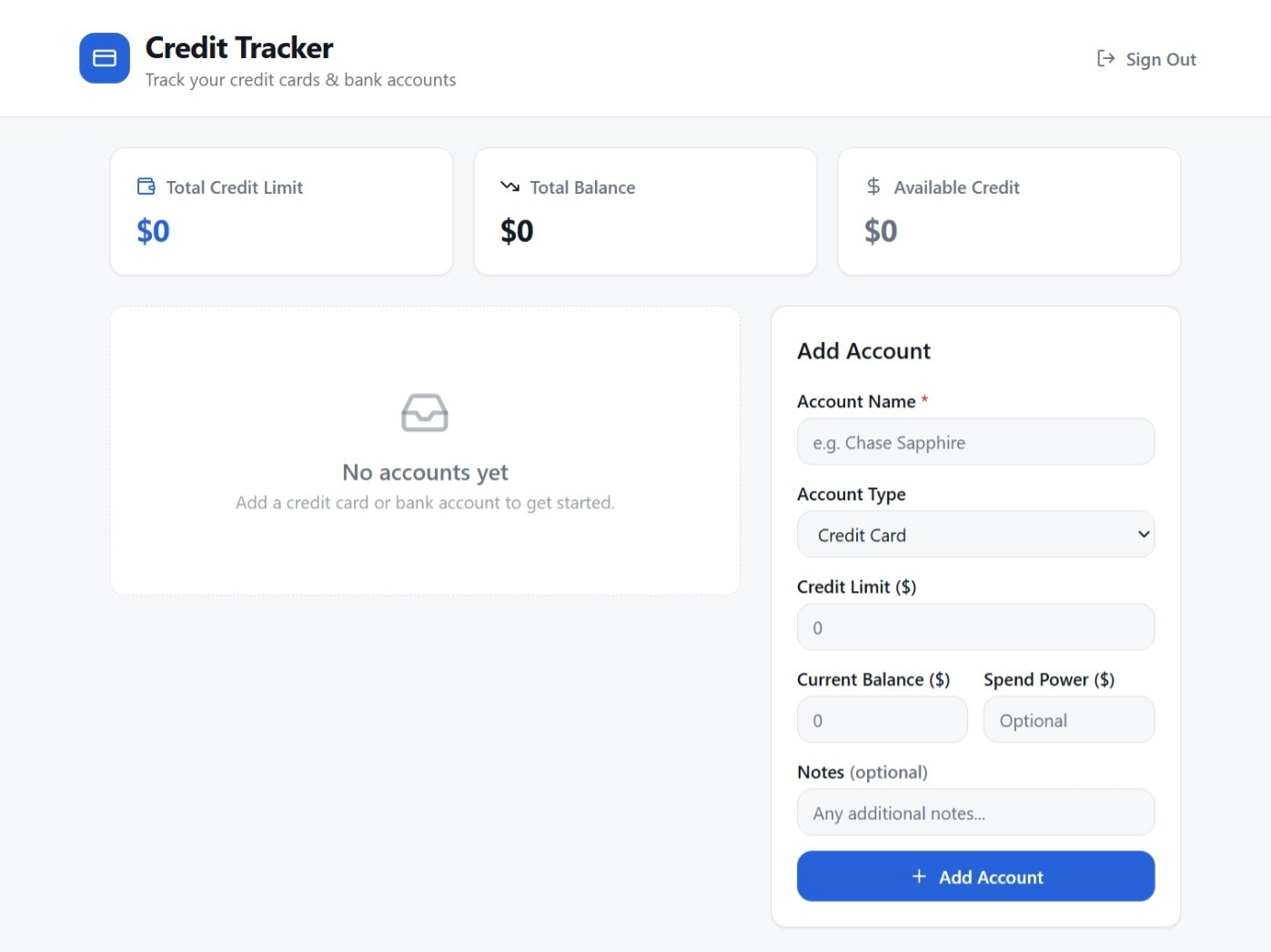 Simple Finance Tracker screenshot
